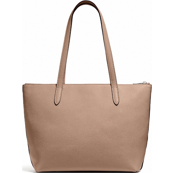 NWT Coach Biege Leather Tote Purse - Picture 2 of 5
